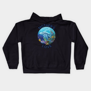 Mother and baby dolphin Coral reef Hawaii Kids Hoodie